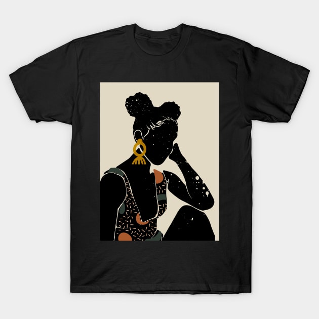 Black Hair No. 6 T-Shirt by DomoINK